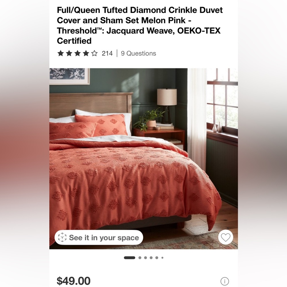 Threshold Coral Duvet Cover Set